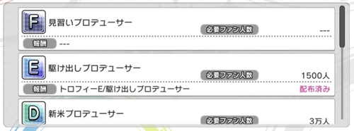 デレステのファン人数とは どんな意味があるの